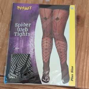 NWT Spirit Halloween Plus Size Spider Web Tights